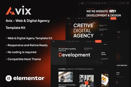 Preview: Avix - Web and Digital Agency Template Kit
