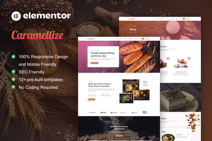 Preview: Caramellize - Bakery & Pastry Elementor Pro Template Kit