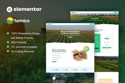 Preview: Farmica - Agriculture & Organic Farming Elementor Pro Template Kit