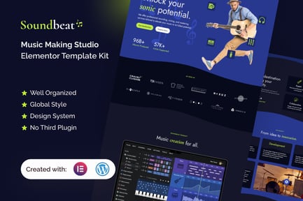 Preview: Soundbeat - Music Making Studio Elementor Pro Template Kit