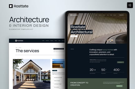 Preview: Rosttate - Architecture & Interior Design Elementor Template Kit