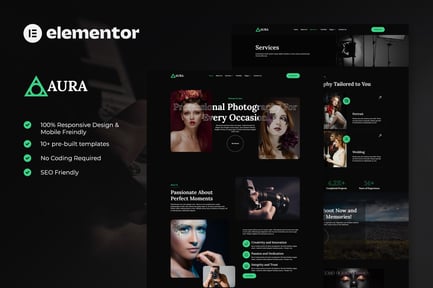 Preview: Aura - Photography & Portfolio Elementor Template Kit