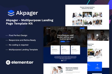 Preview: Akpager - Multipurpose Landing Page Template Kit