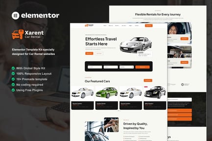 Preview: Xarent - Car Rental Elementor Template Kit