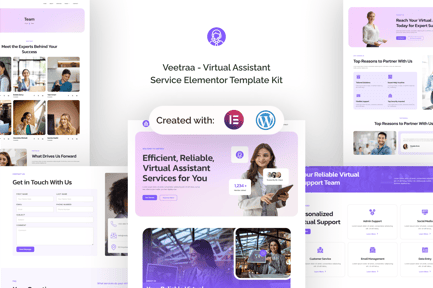 Preview: Veetraa - Virtual Assistant Service Elementor Template Kit