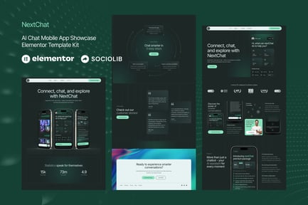 Preview: NextChat - AI Chat Mobile App Showcase Elementor Template Kit
