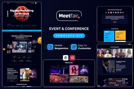 Preview: Meetfair - Event & Conference Elementor Template Kit