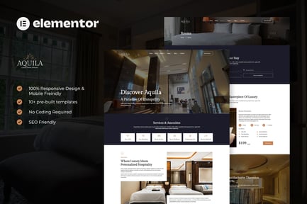 Preview: Aquila - Luxury Hotel & Resort Elementor Template