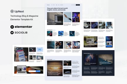 Preview: UpNext - Technology Blog & Magazine Elementor Template Kit