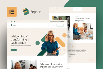 Preview: Sepheri - Psychologist Elementor Pro Template Kit