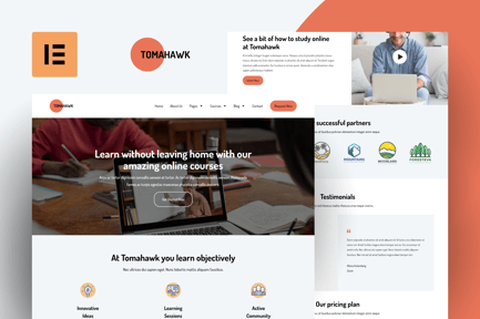 Preview: Tomahawk - Online Courses Elementor Pro Template Kit