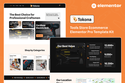 Preview: Tokona - Tools Store Ecommerce Elementor Pro Template Kit
