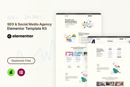 Visualização: Digistar - Kit de modelos Elementor para agência de SEO e mídia social