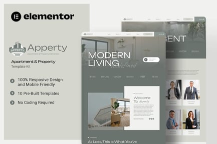 Preview: Apperty - Appartment & Property Elementor Template Kit