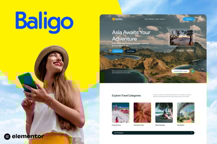 Preview: Baligo - Asian Travel Agency Elementor Kit Template