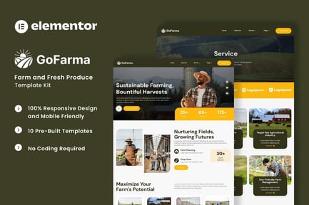Preview: Gofarma - Farm & Fresh Produce Elementor Template Kit