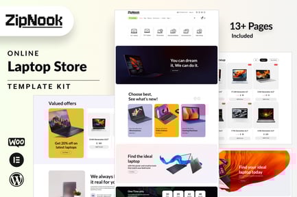 Preview: Zipnook - Woocommerce Laptop Store Elementor Pro Template Kit