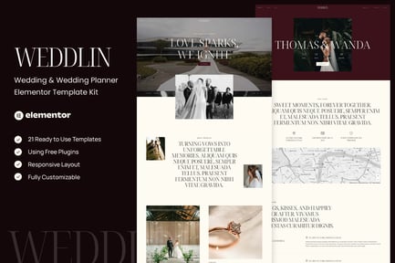 Preview: Weddlin - Wedding & Wedding Planner Elementor Template Kit