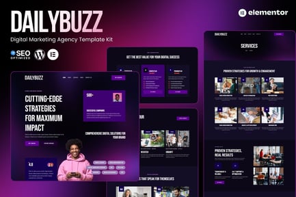 Preview: DailyBuzz - Digital Agency Elememtor Template Kit
