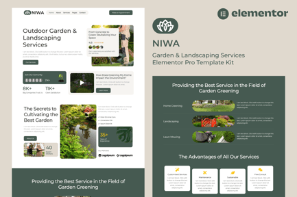 Preview: Niwa - Garden & Landscaping Services Elementor Pro Template Kit