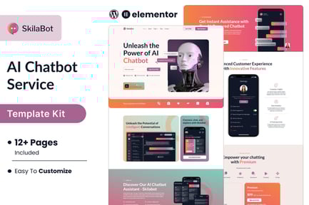 Preview: Skilabot - AI Chatbot Service Elementor Template Kit