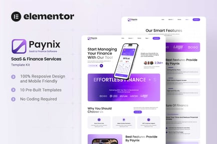 Preview: Paynix - SaaS & Finance Services Elementor Template Kit