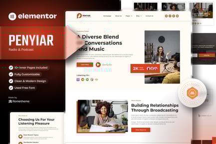Preview: Penyiar - Radio & Podcast Elementor Template Kit