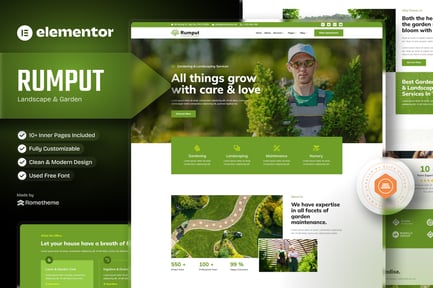Preview: Rumput - Landscape & Gardening Services Elementor Template Kit