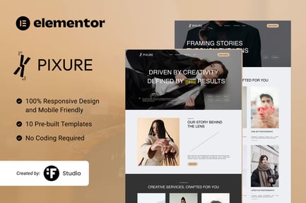 Preview: Pixure - Minimalist Photography Portfolio Kit