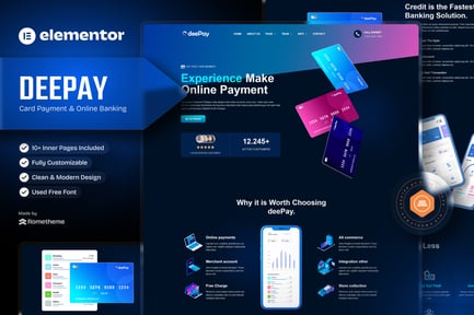Preview: DeePay - Card Payment & Online Banking Elementor Template Kit