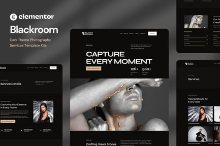 Preview: Blackroom - Dark Theme Photography Elementor Template Kit