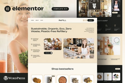Preview: ReFill - Zero Waste Shop eCommerce Elementor Pro Template Kit