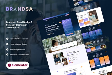 Preview: Brandsa - Brand Design & Strategy Elementor Template Kit