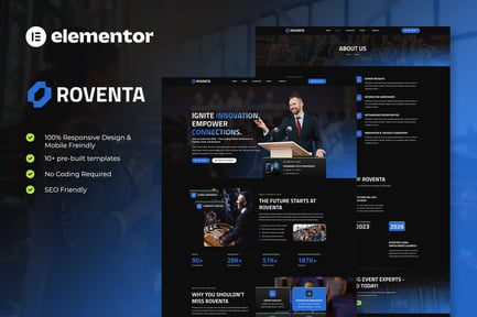 Preview: Roventa - Event & Conference Elementor Template Kit