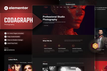 Preview: Codagraph - Photography & Portfolio Elementor Template Kit