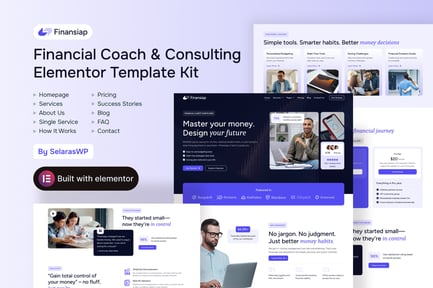 Preview: FinanSiap - Financial Coach & Consulting Elementor Pro Template Kit