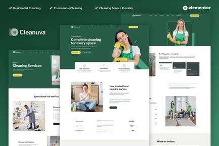 Preview: Cleanuva - Cleaning Services Elementor Pro Template Kit
