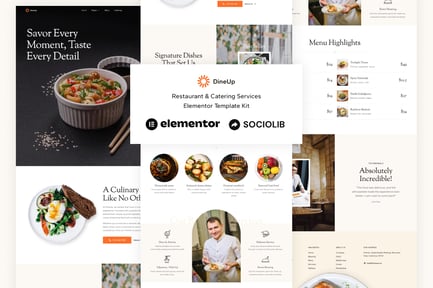 Preview: DineUp - Restaurant & Catering Service Elementor Template Kit