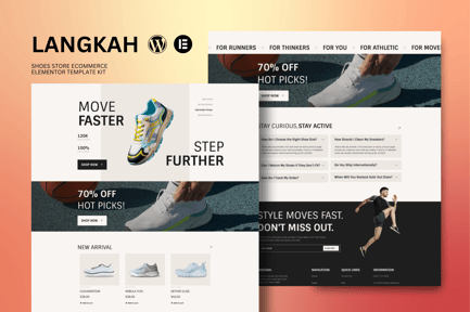 Preview: Langkah - Shoes Store eCommerce Elementor Template Kit
