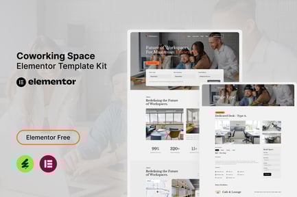 Visualização: Mashspace - Kit de Templates Elementor para espaços de coworking
