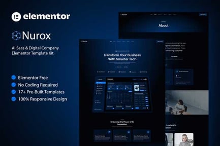Preview: Nurox - AI Saas & Digital Company Elementor Template Kit