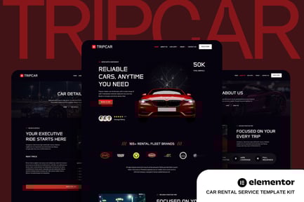 Preview: Tripcar - Car Rental Service Website Elementor Template Kit