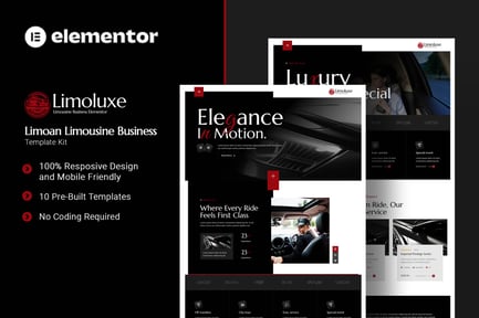 Preview: Limoluxe - Limoan Limousine Business Elementor Template Kit