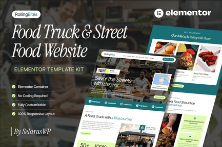 Preview: RollingBites - Food Truck & Street Food Elementor Pro Template Kit