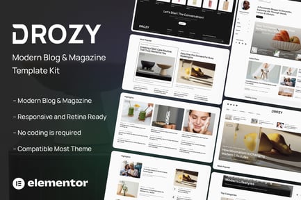 Preview: Drozy - Modern Blog & Magazine Elementor Pro Template Kit
