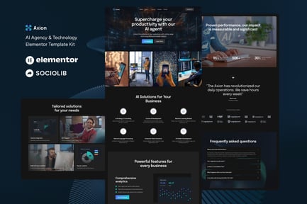 Preview: Axion - AI Agency & Technology Elementor Template Kit