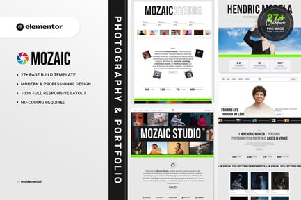 Preview: Mozaic - Photography & Portfolio Elementor Template Kit