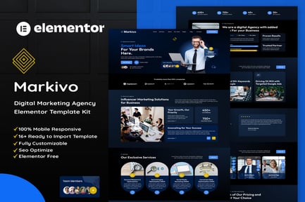 Preview: Markivo - Digital Marketing Agency Elementor Template Kit