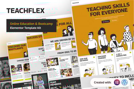 Preview: Teachflex - Online Education & Bootcamp Elementor Template Kit