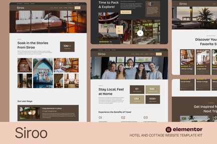 Preview: Siroo - Hostel & Cottage Website Elementor Template Kit